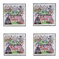 State of Virginia Icon Acrylic Coaster Set/4