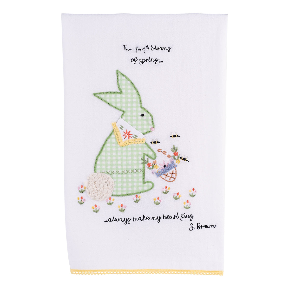 Spring Blooms Bunny Tea Towel