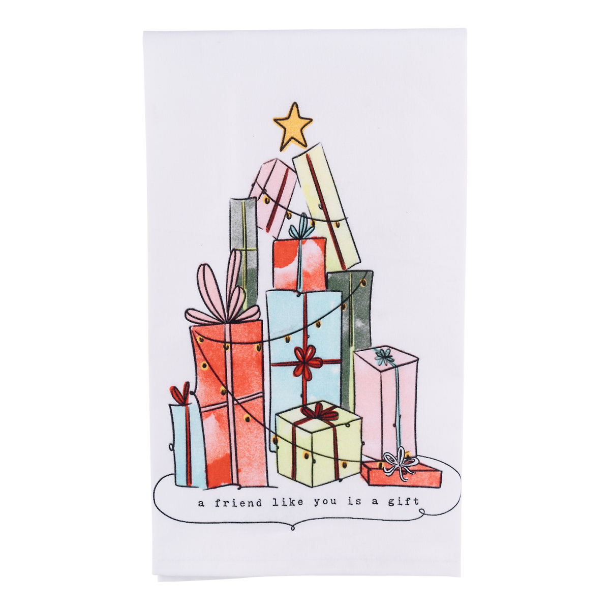 Friend is a Gift Colorful Present Tea Towel