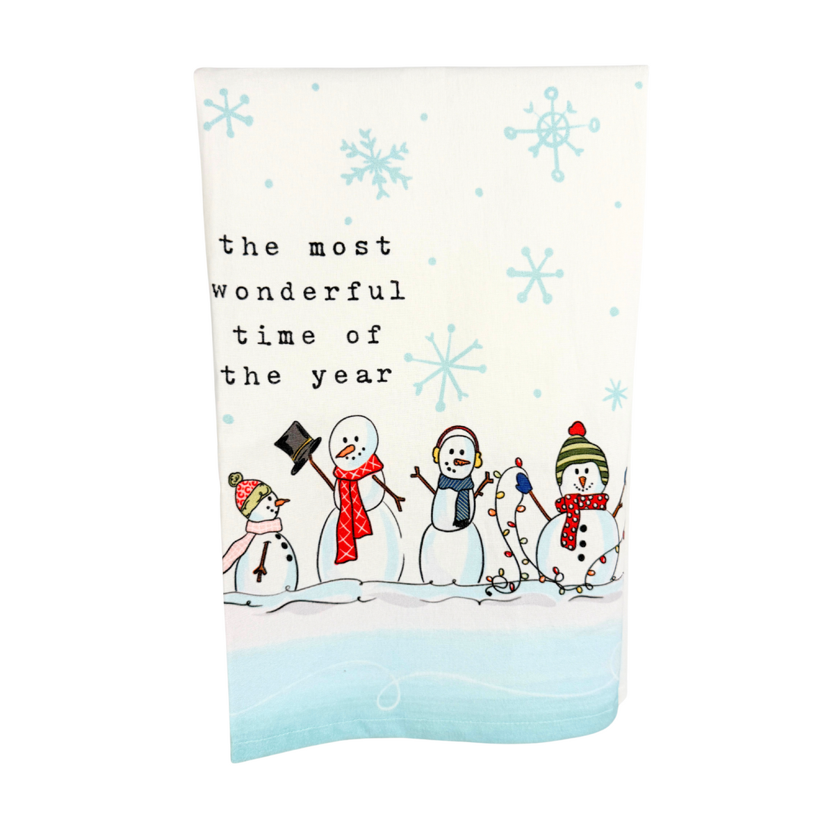 Most Wonderful Time of Year Snowman Tea Towel
