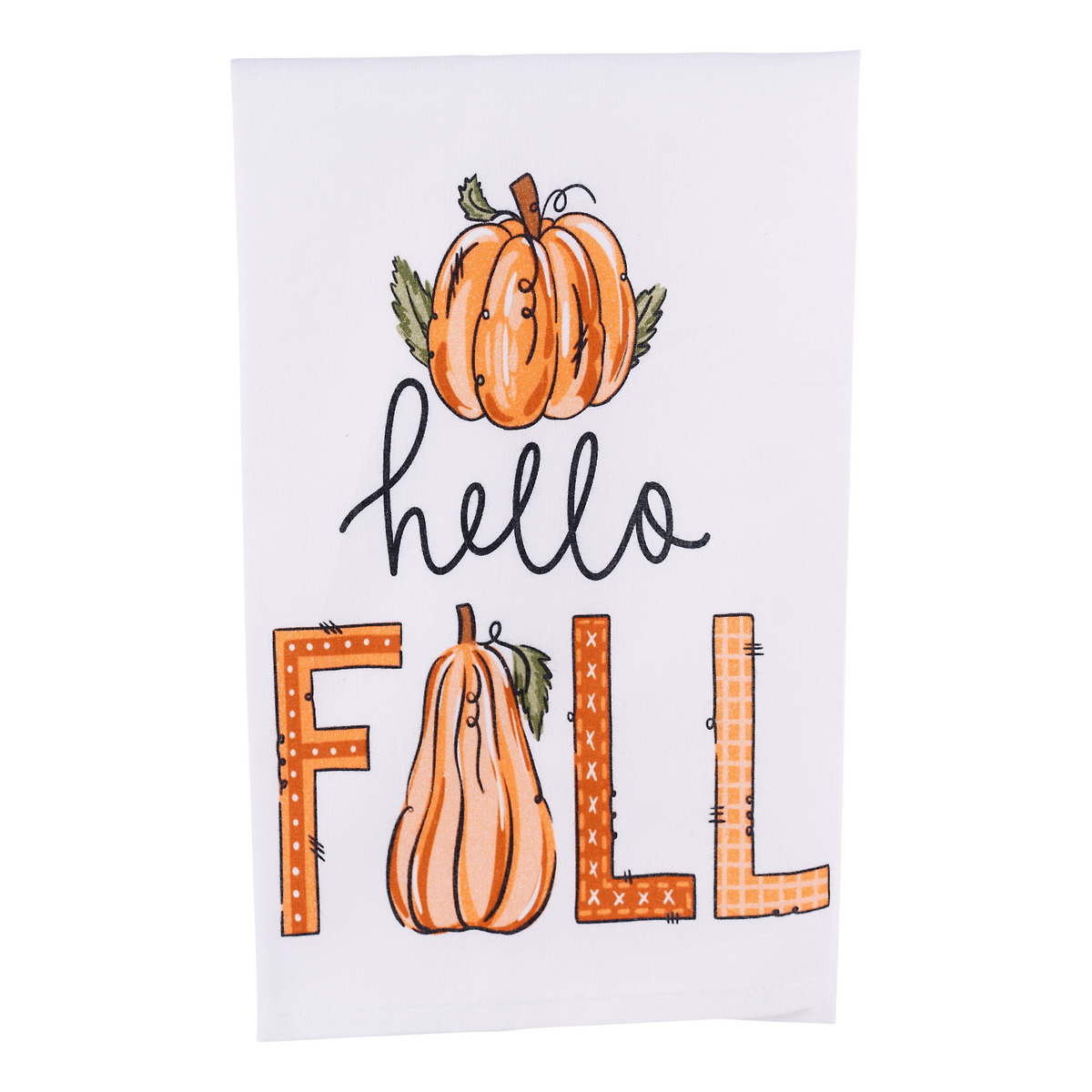 Hello Fall Pumpkin Tea Towel