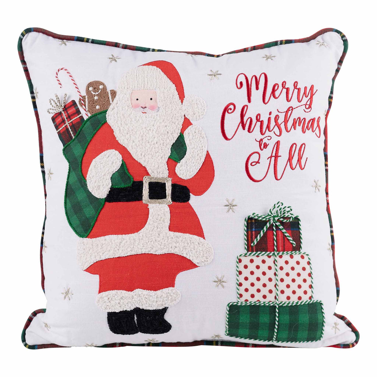 Vintage Santa with Presents Pillow