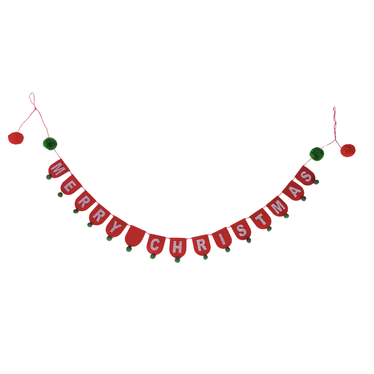 Merry Christmas Pom Pom Tabletop Banner