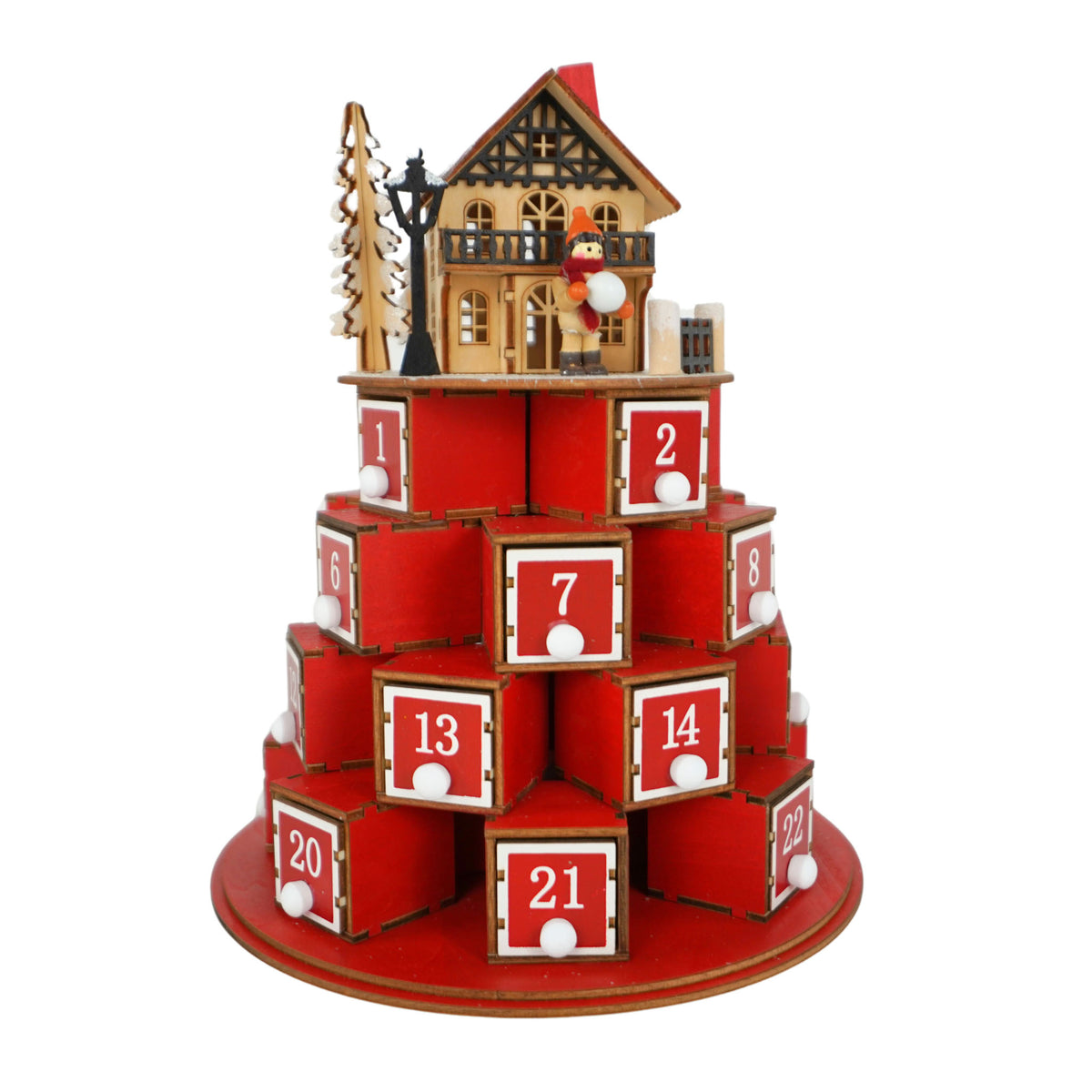 Christmas House Wooden Lighted Advent Count Down