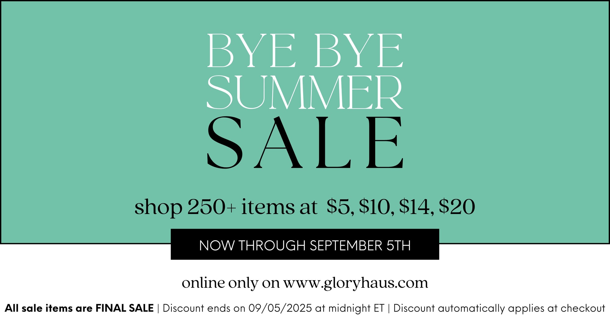 bye bye summer sale