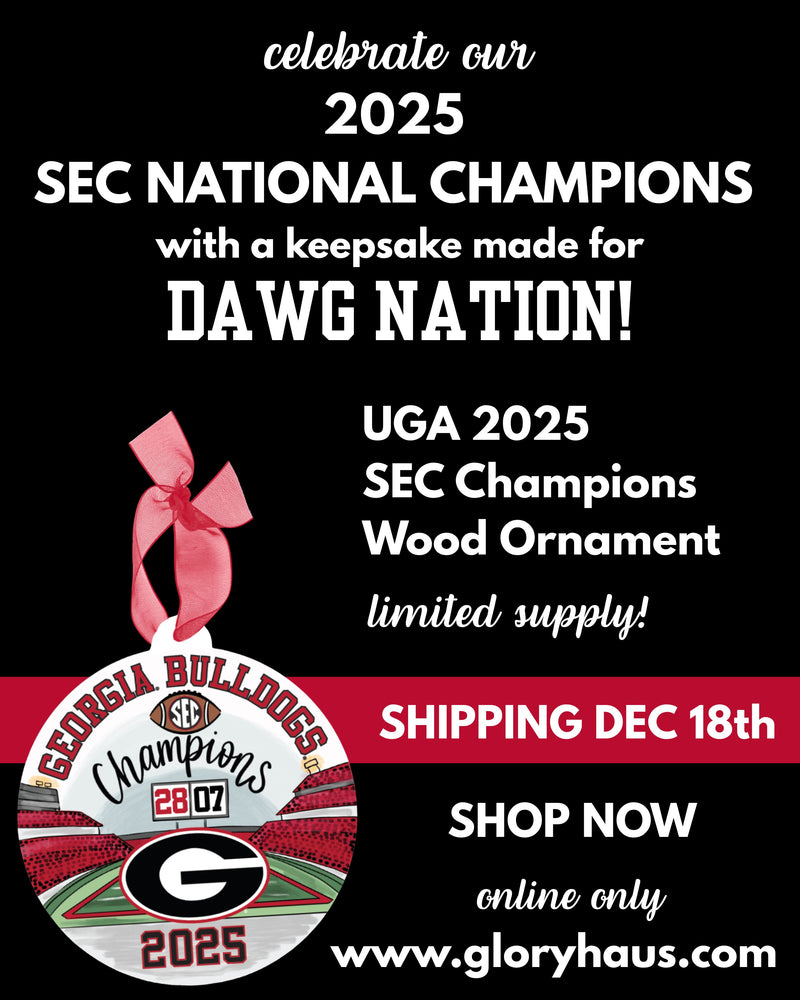 shop uga 2025 sec champions wood ornament