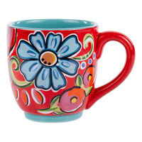 Red Floral Mug