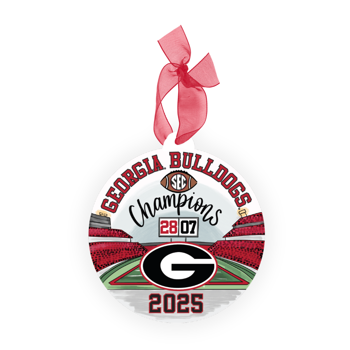 UGA 2025 SEC Champions Wood Ornament