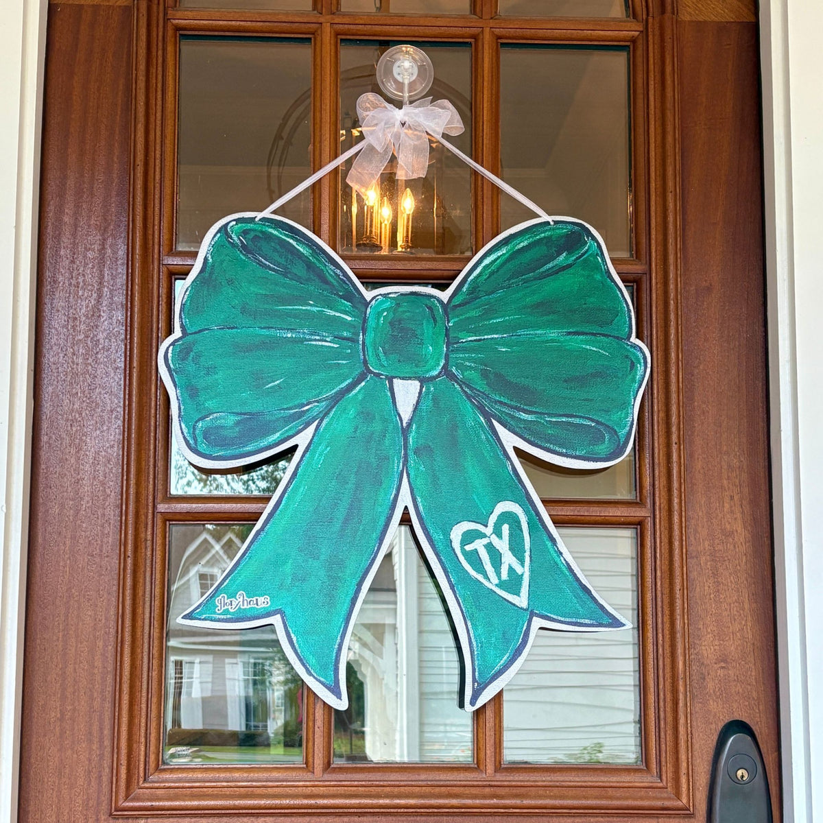 LOCAL TEXAS PICK UP Green Bow Door Hanger benefiting Kerr County