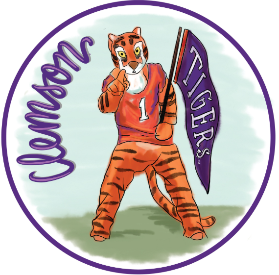 Clemson Mascot Coaster Set/4