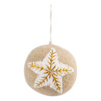Gold Star Felt Ball Ornament