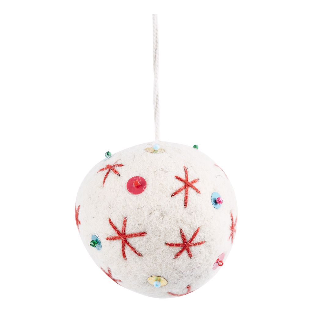 Merry & Bright  Felt Ball Ornament Set of 6