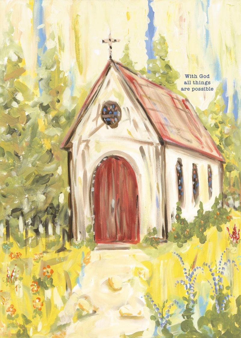All Things Possible Red Door Church Canvas - GLORY HAUS 
