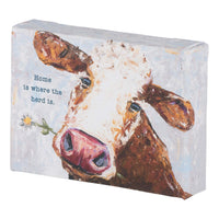Home is Where the Herd is Cow Canvas - GLORY HAUS 