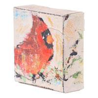 Red Bird on Branch Canvas - GLORY HAUS 