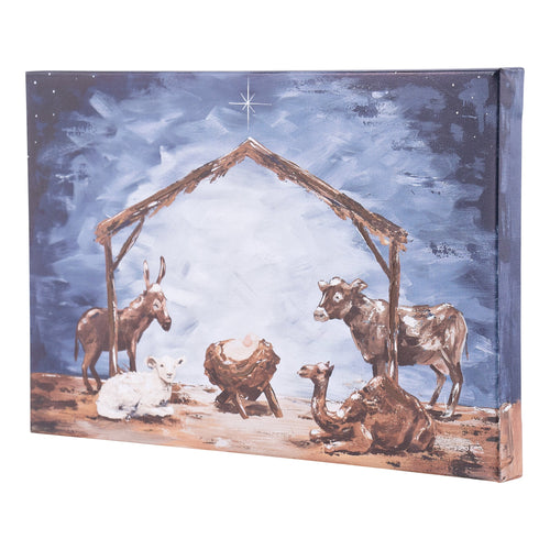 Starry Night Nativity Canvas Small