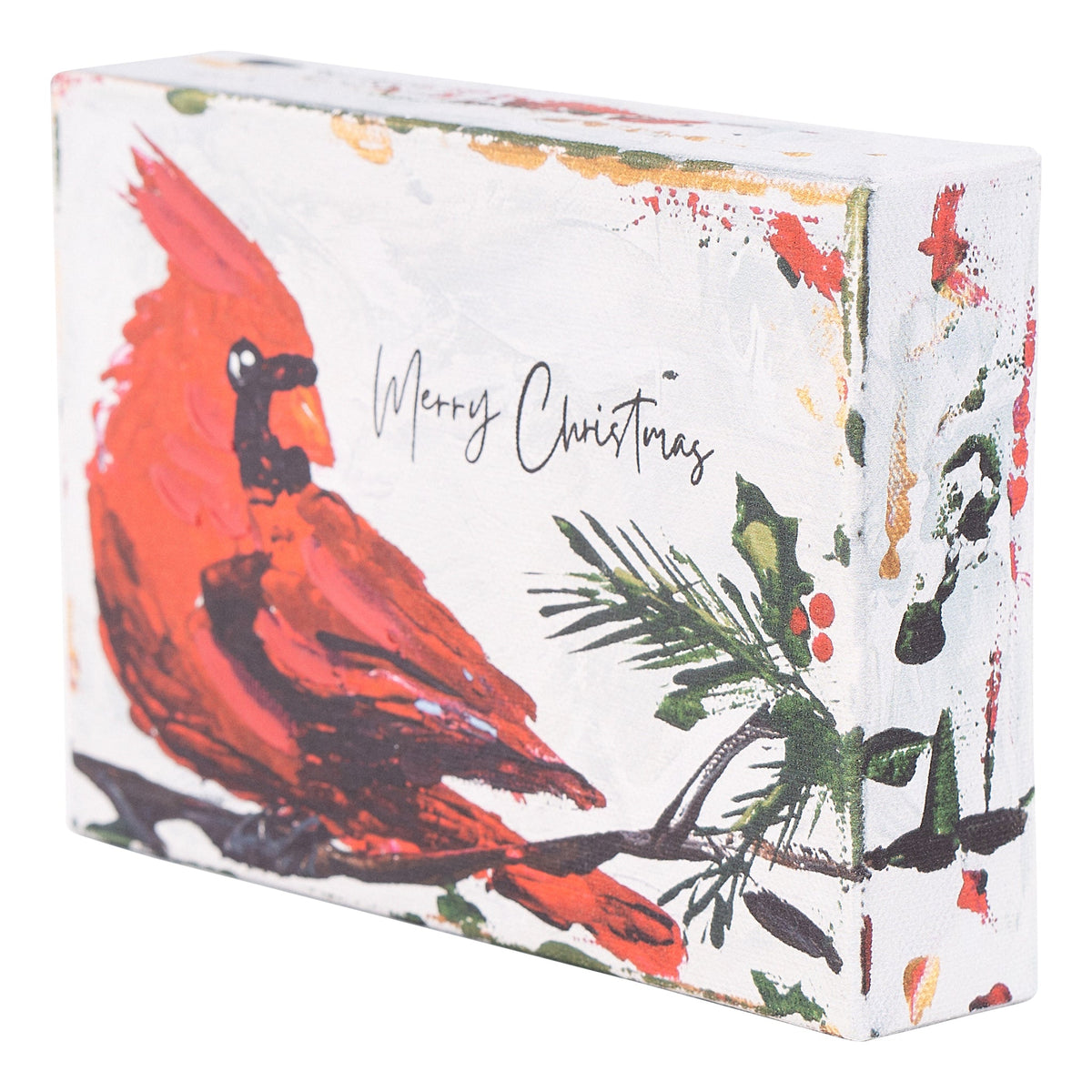 Merry Christmas Red Bird Canvas