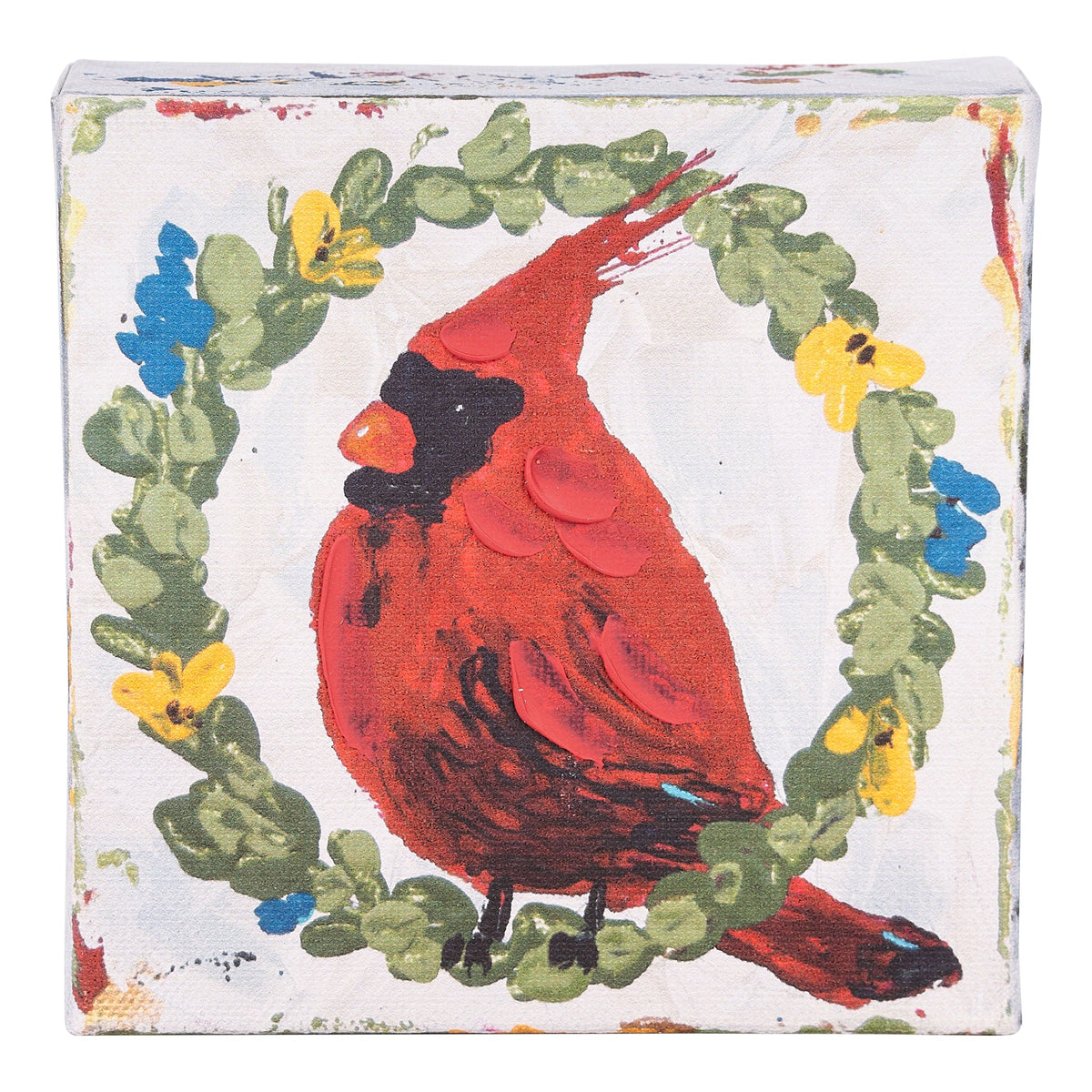 Wreath Red Bird Canvas
