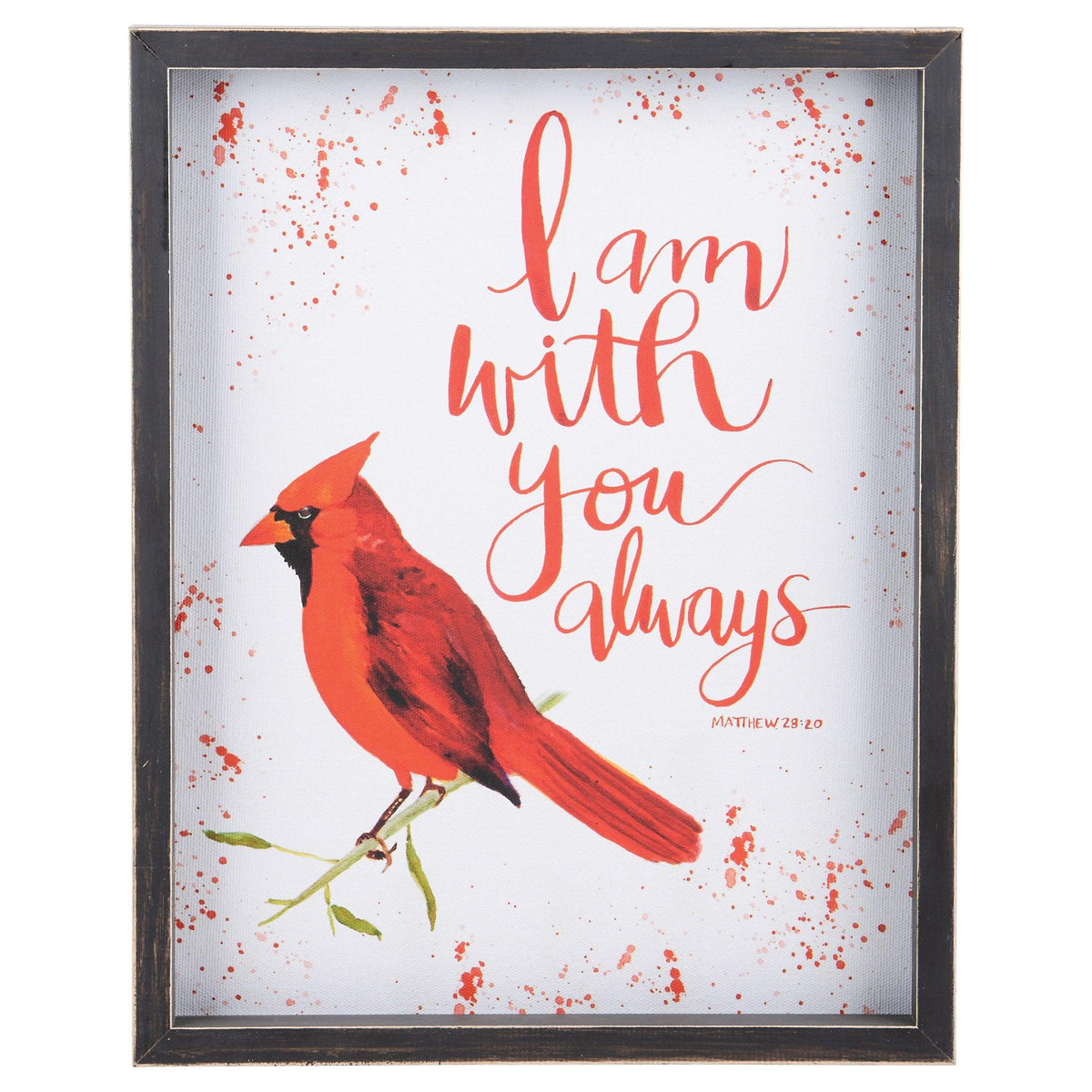 I Am With You Red Bird Framed Watercolor - GLORY HAUS 
