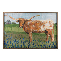 Texas Longhorn Framed Canvas - GLORY HAUS 