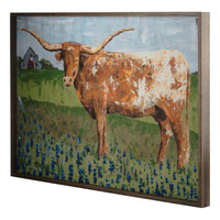 Texas Longhorn Framed Canvas - GLORY HAUS 