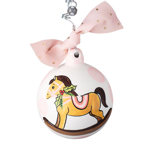 Pink Baby's 1st Rocking Horse Ornament - GLORY HAUS 