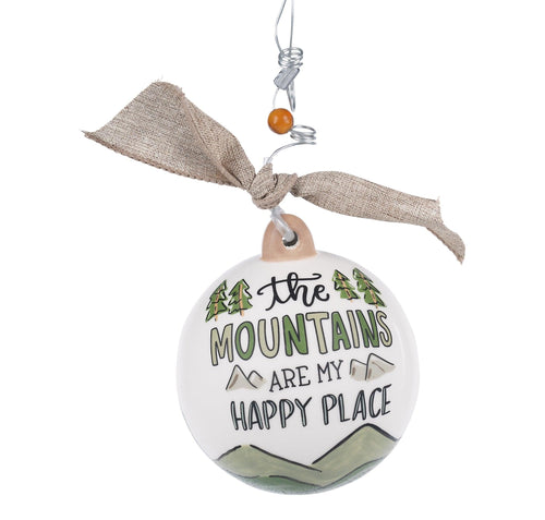 Mountains Are My Happy Place Ornament - GLORY HAUS 