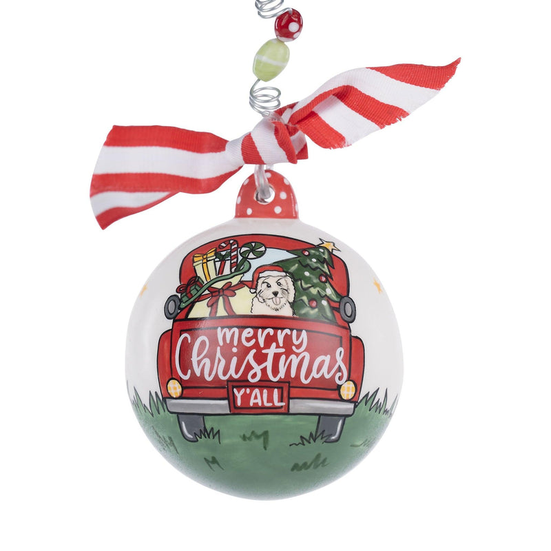 Merry Christmas Red Truck Ornament - GLORY HAUS 