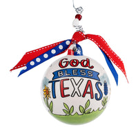 Longhorn God Bless Texas Ornament - GLORY HAUS 