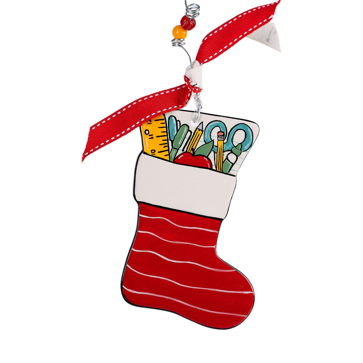 Teacher Stocking Flat Ornament - GLORY HAUS 