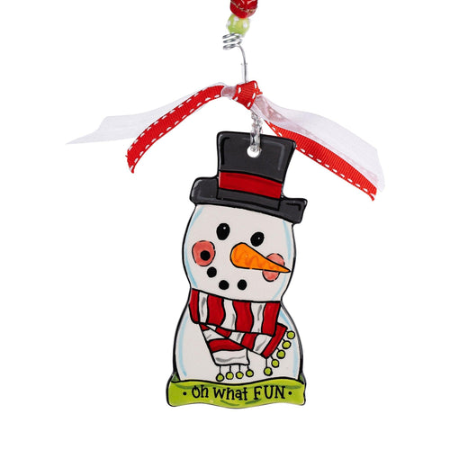 Snowman Fun Flat Ornament - GLORY HAUS 