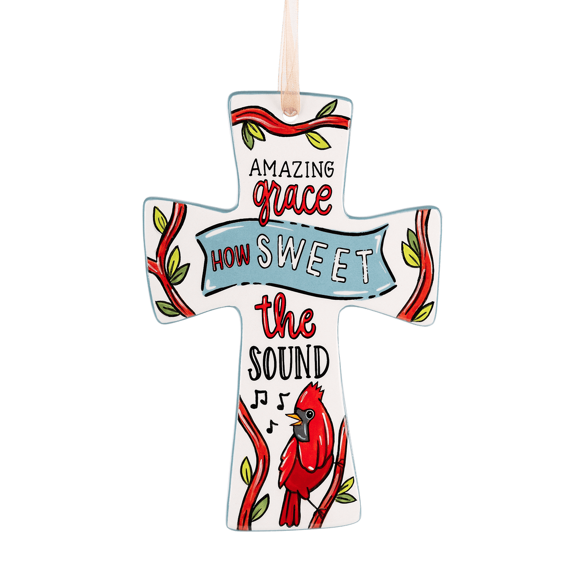 Amazing Grace Red Bird Cross - GLORY HAUS 