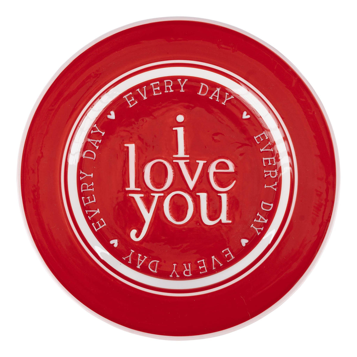 Red Everyday Love You Plate - GLORY HAUS 