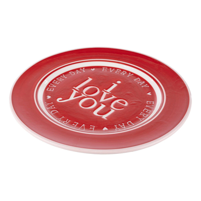 Red Everyday Love You Plate - GLORY HAUS 