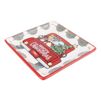 Red Truck Merry Christmas Canape Plate - GLORY HAUS 