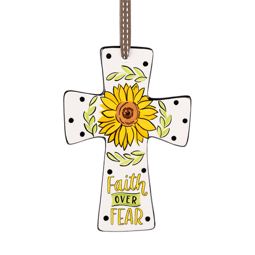 Faith Over Fear Sunflower Cross - GLORY HAUS 