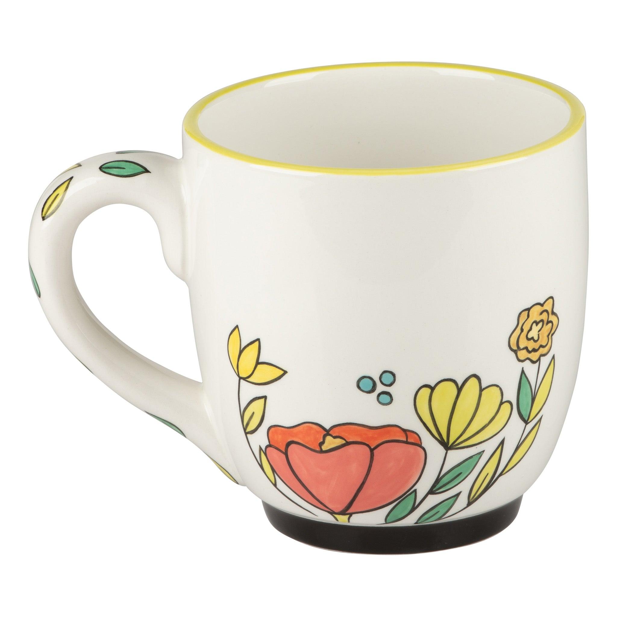 Pray More Worry Less Flower Mug - Inspirational Calming Coffee Cup – GLORY  HAUS