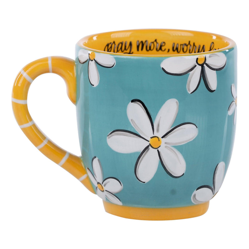 Daisy Pray More Worry Less Mug - GLORY HAUS 