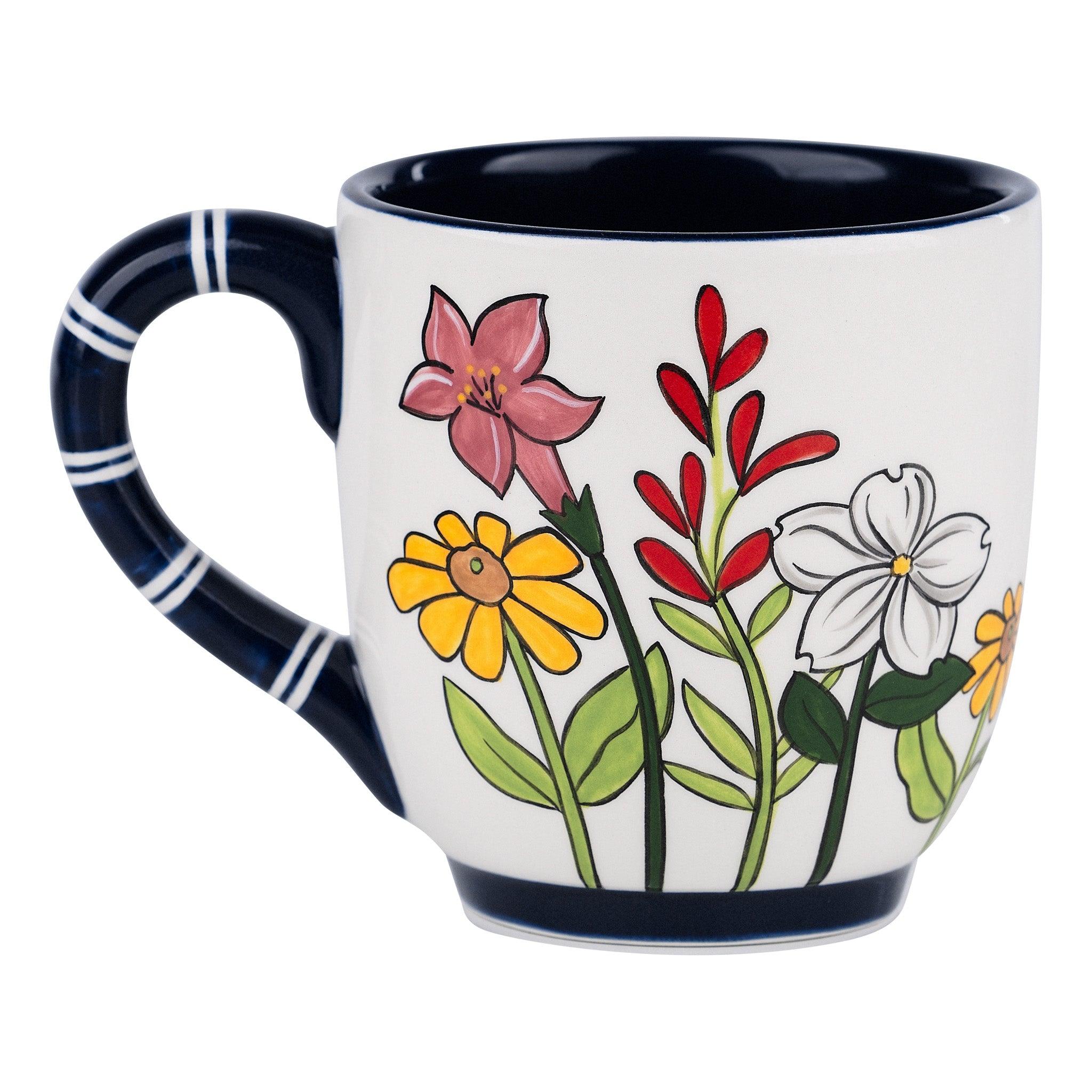 Ceramic Painted Floral Mugs