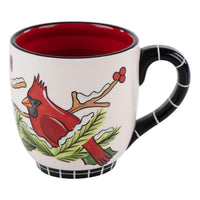 Holly Branch Red Bird Mug - GLORY HAUS 