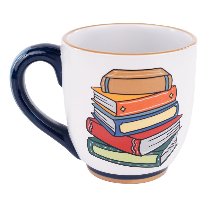 Too Many Books Blue Mug