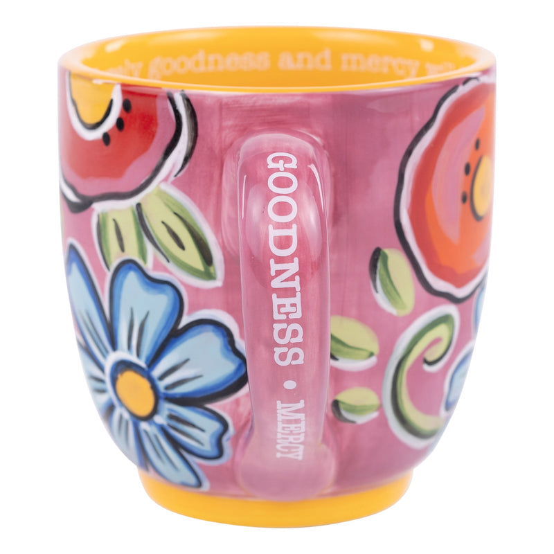 Goodness Mercy Floral Mug