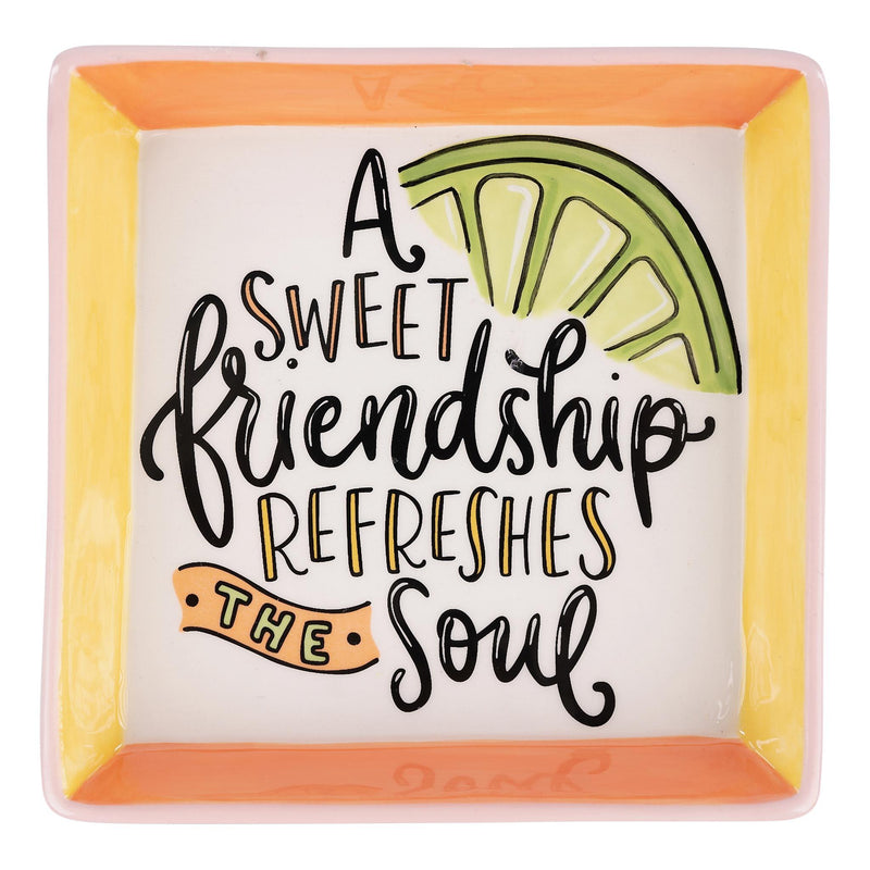 Colorful Friendship Refreshes Soul Trinket Tray - GLORY HAUS 