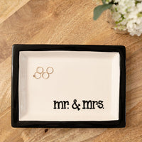 Black & White Mr. and Mrs. Trinket Tray