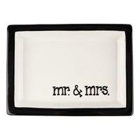 Black & White Mr. and Mrs. Trinket Tray - GLORY HAUS 