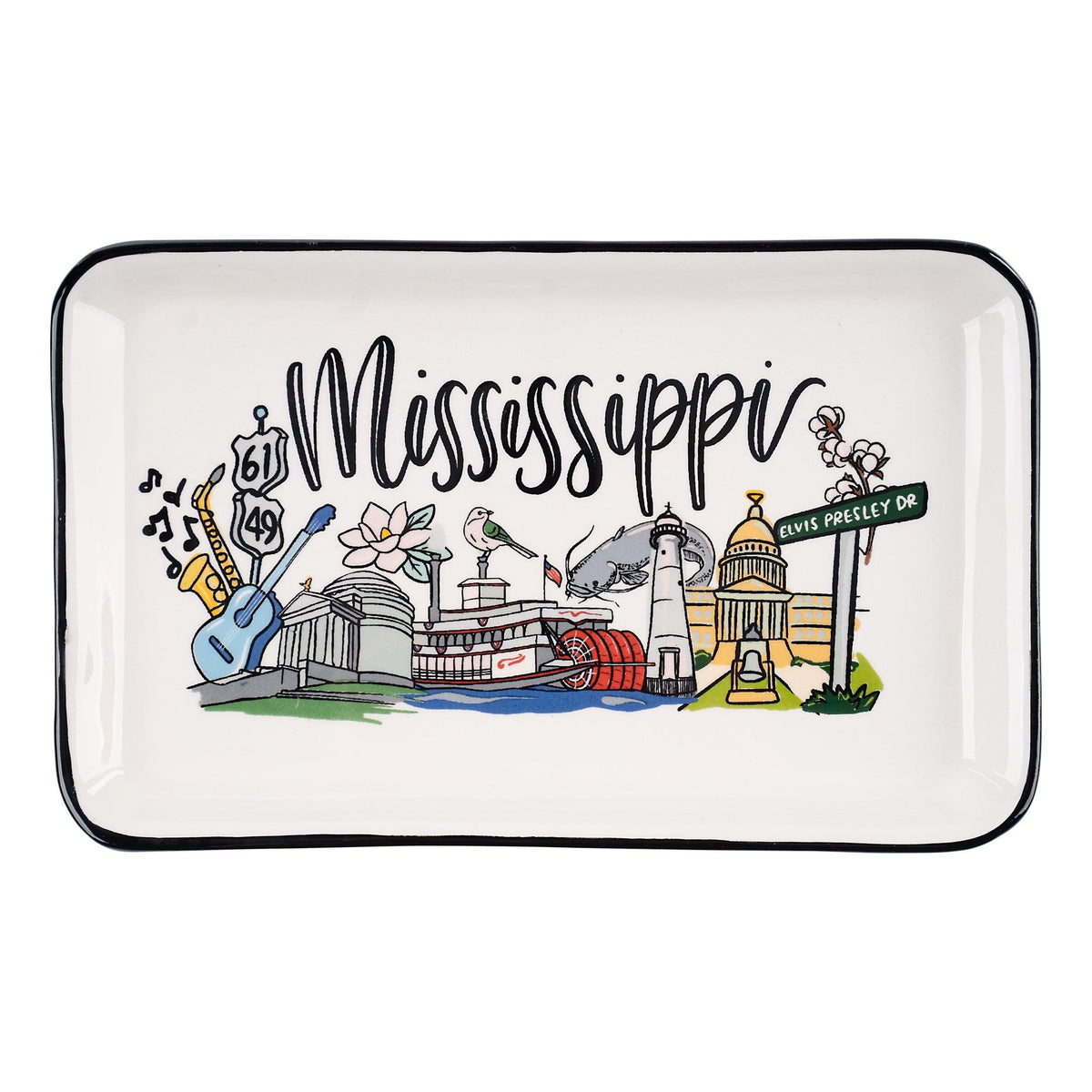 State of Mississippi Trinket Tray - GLORY HAUS 