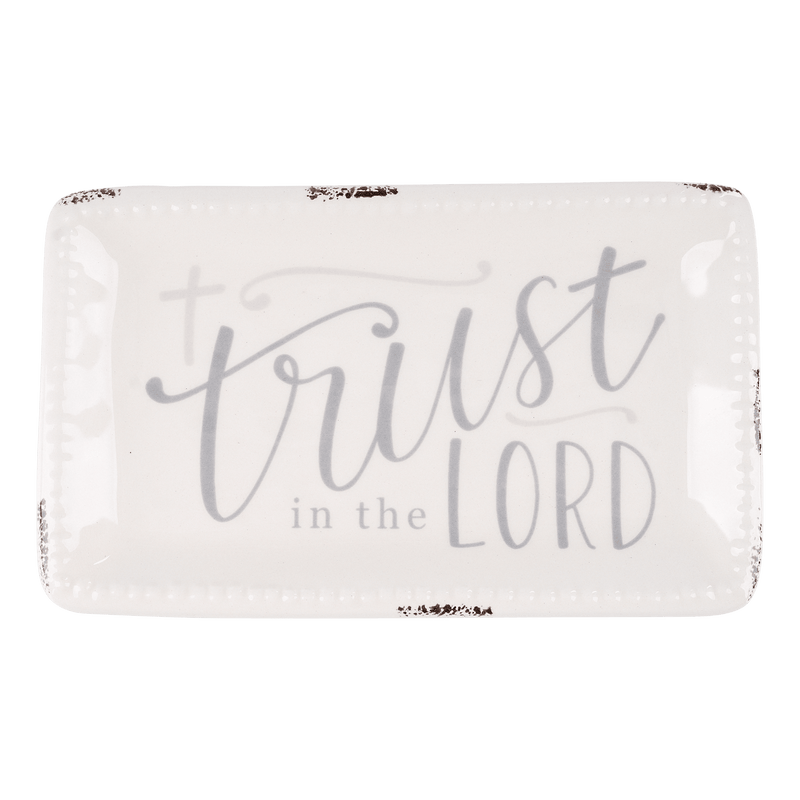 Cross Trust In The Lord Trinket Tray - GLORY HAUS 