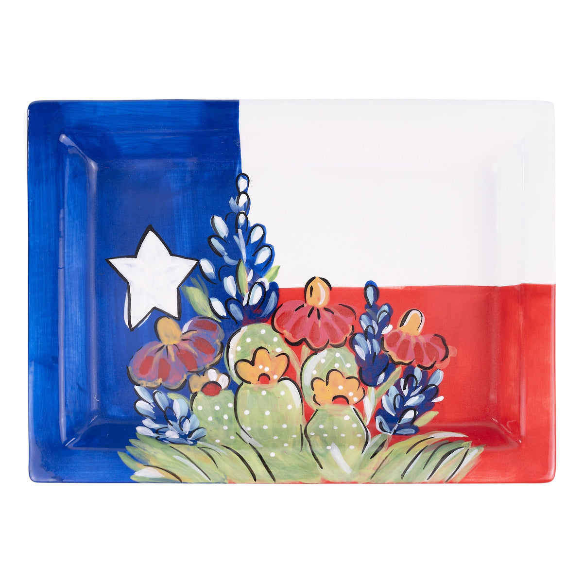 Texas Flag Wildflower Trinket Tray