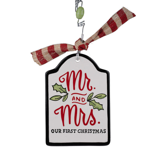Mr. & Mrs. Our 1st Christmas Flat Ornament - GLORY HAUS 