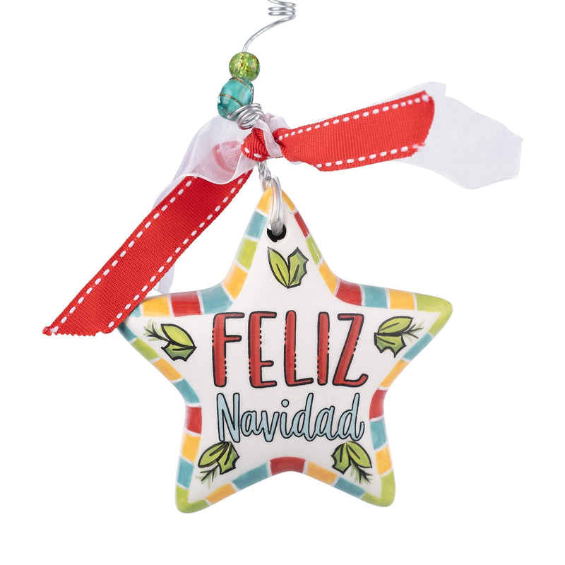 Feliz Navidad Star Ornament - GLORY HAUS 